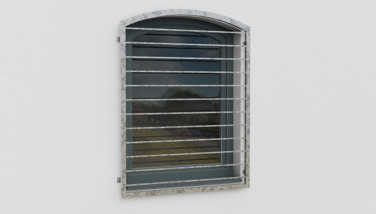 Fenstergitter verzinkt Querstab Oberbogen 