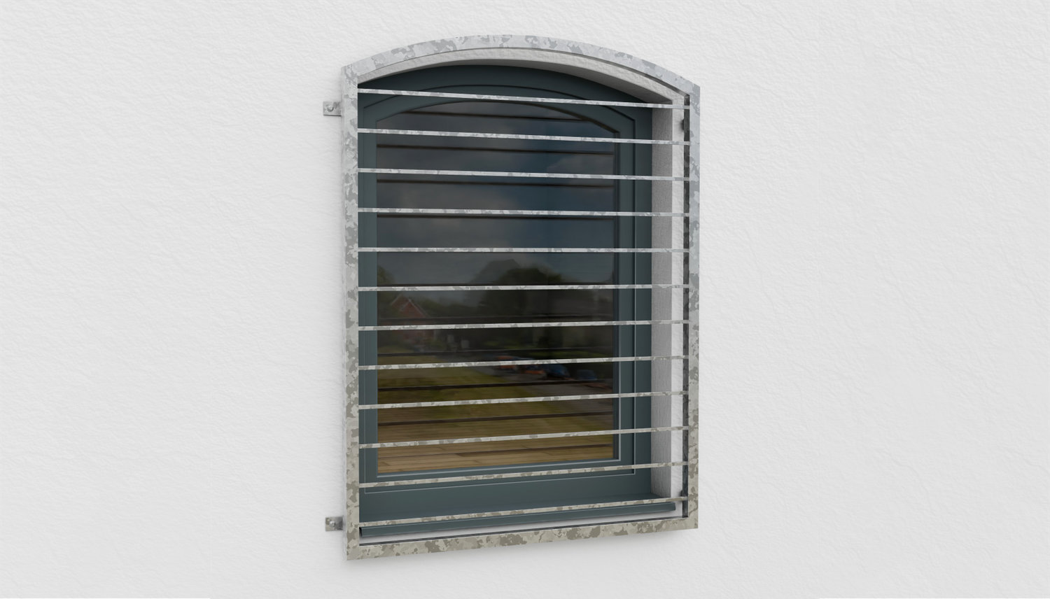 Fenstergitter verzinkt Querstab Oberbogen 