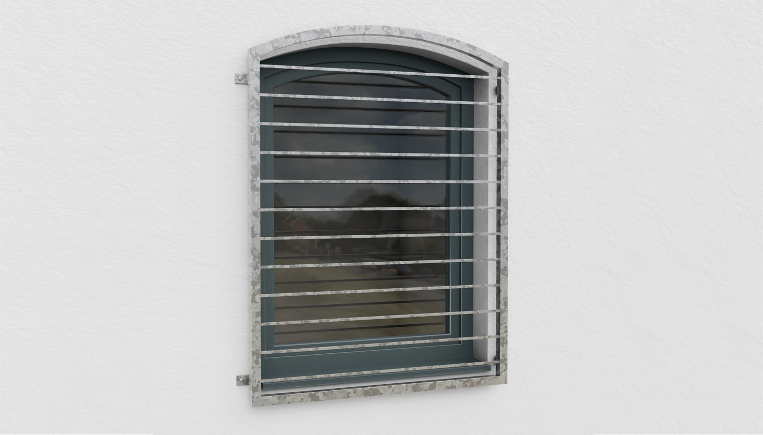 Fenstergitter verzinkt Querstab Oberbogen 