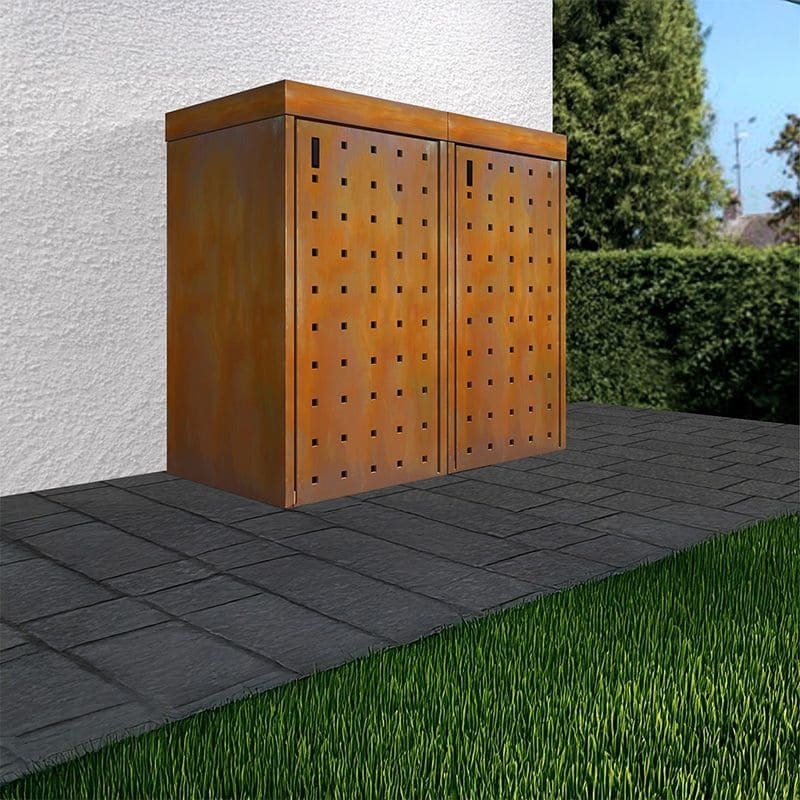 Mülltonnenboxen Cortenstahl