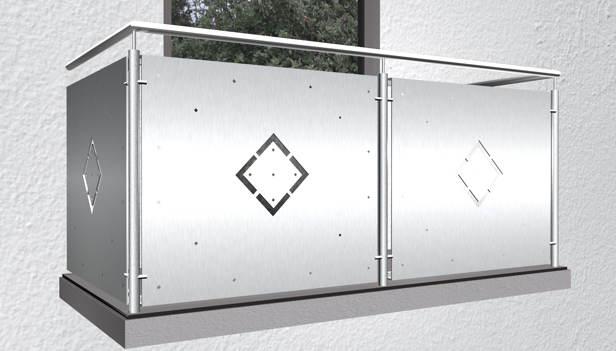 Balkonverkleidung Aluminium Lochblech Würfel