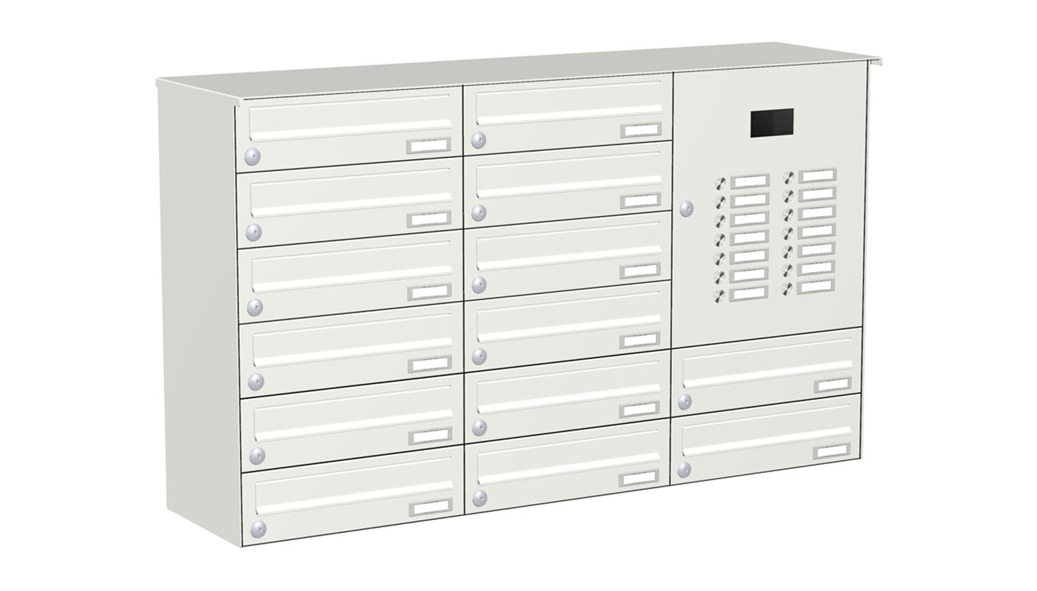 Briefkastenanlage | Aufputz | 14-fach | Waagerecht | Audio | Video | Farbe