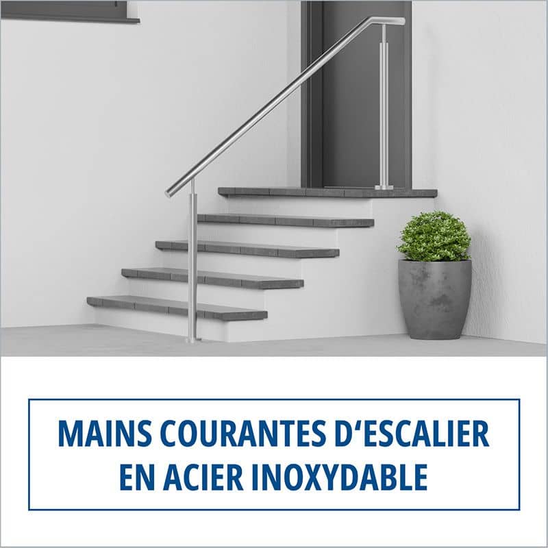 Mains courantes d’escalier en acier inoxydable