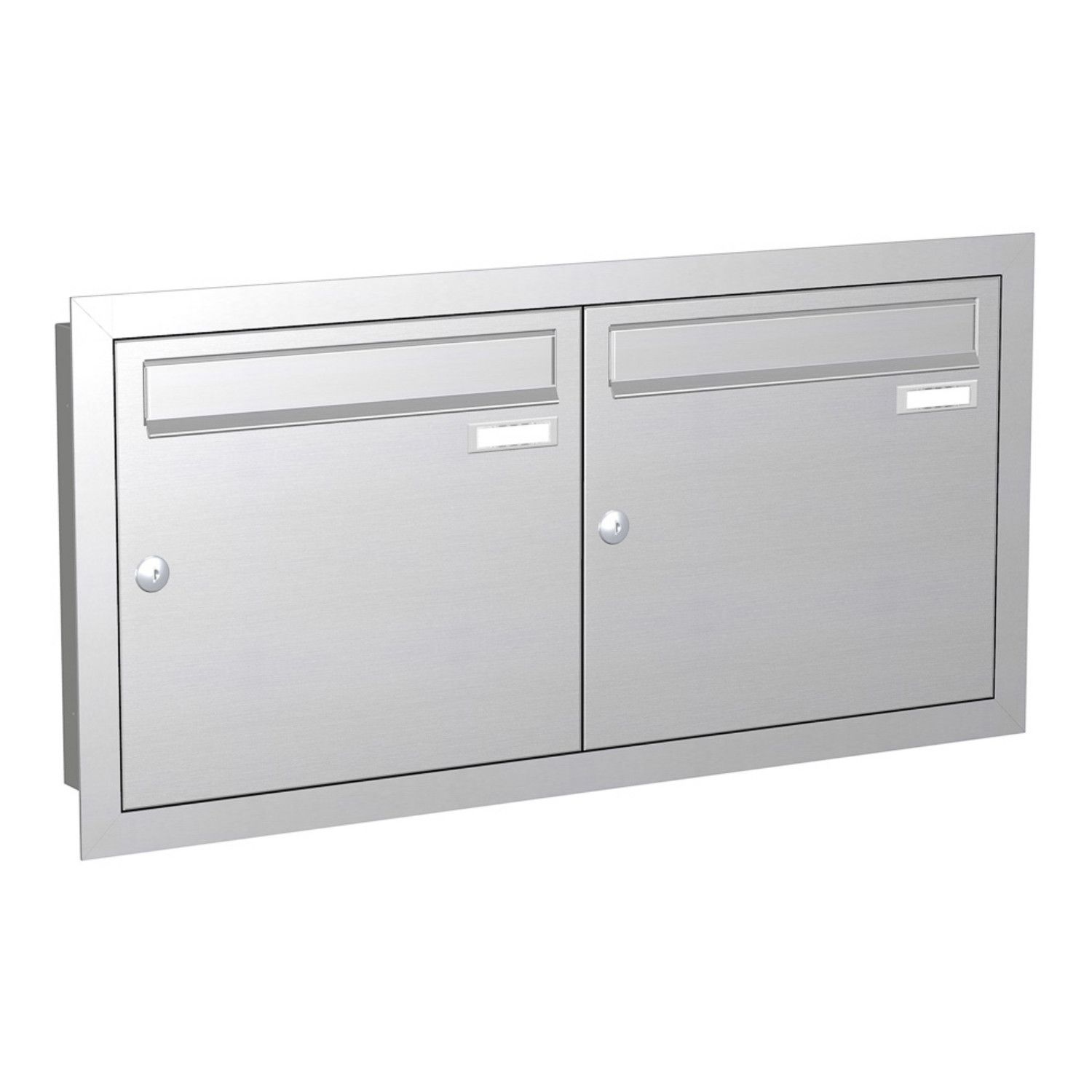 Briefkastenanlage | Unterputz | 2-fach | Senkrecht | Edelstahl