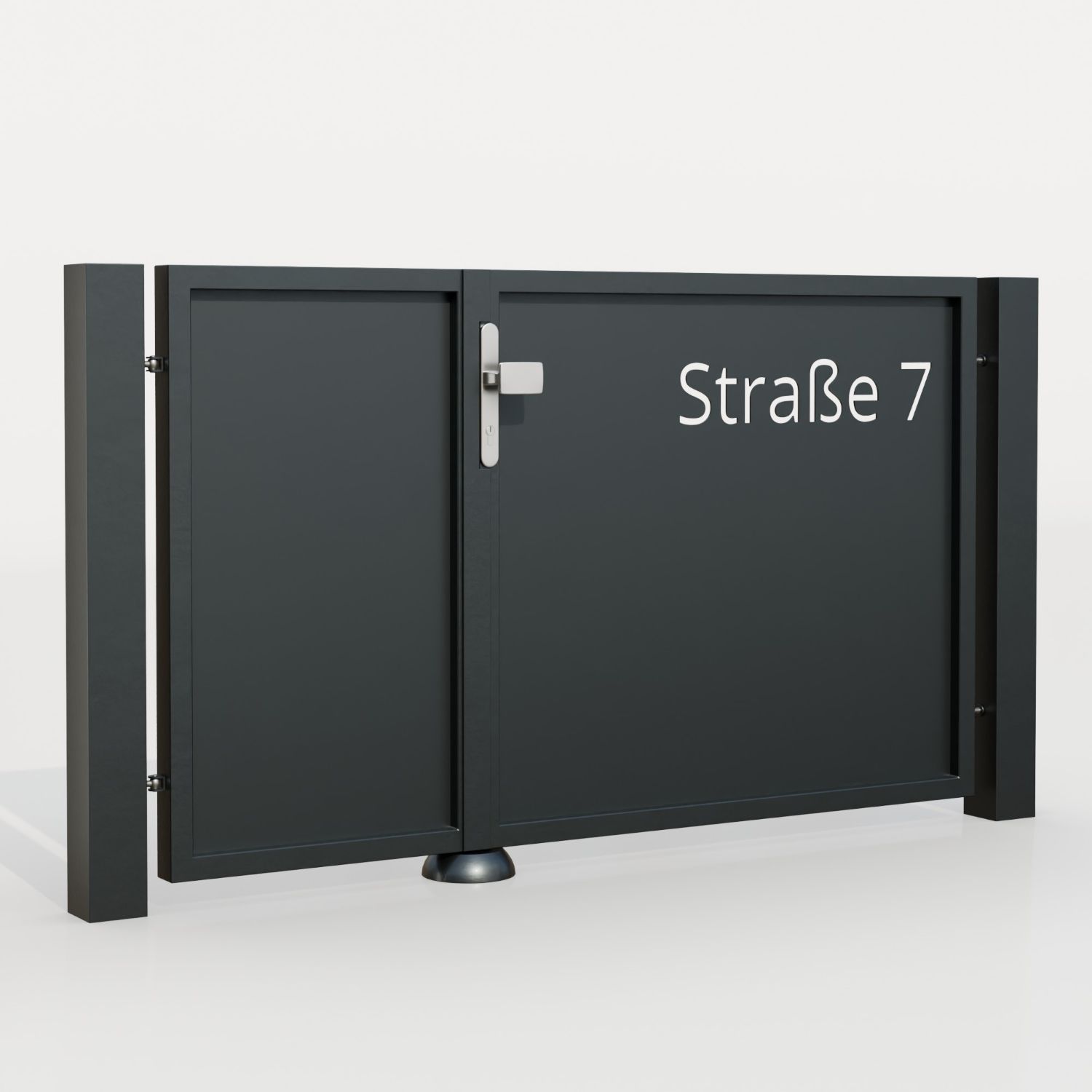 Gartentür Alu 2-flügelig Sichtschutz Straße, GE
