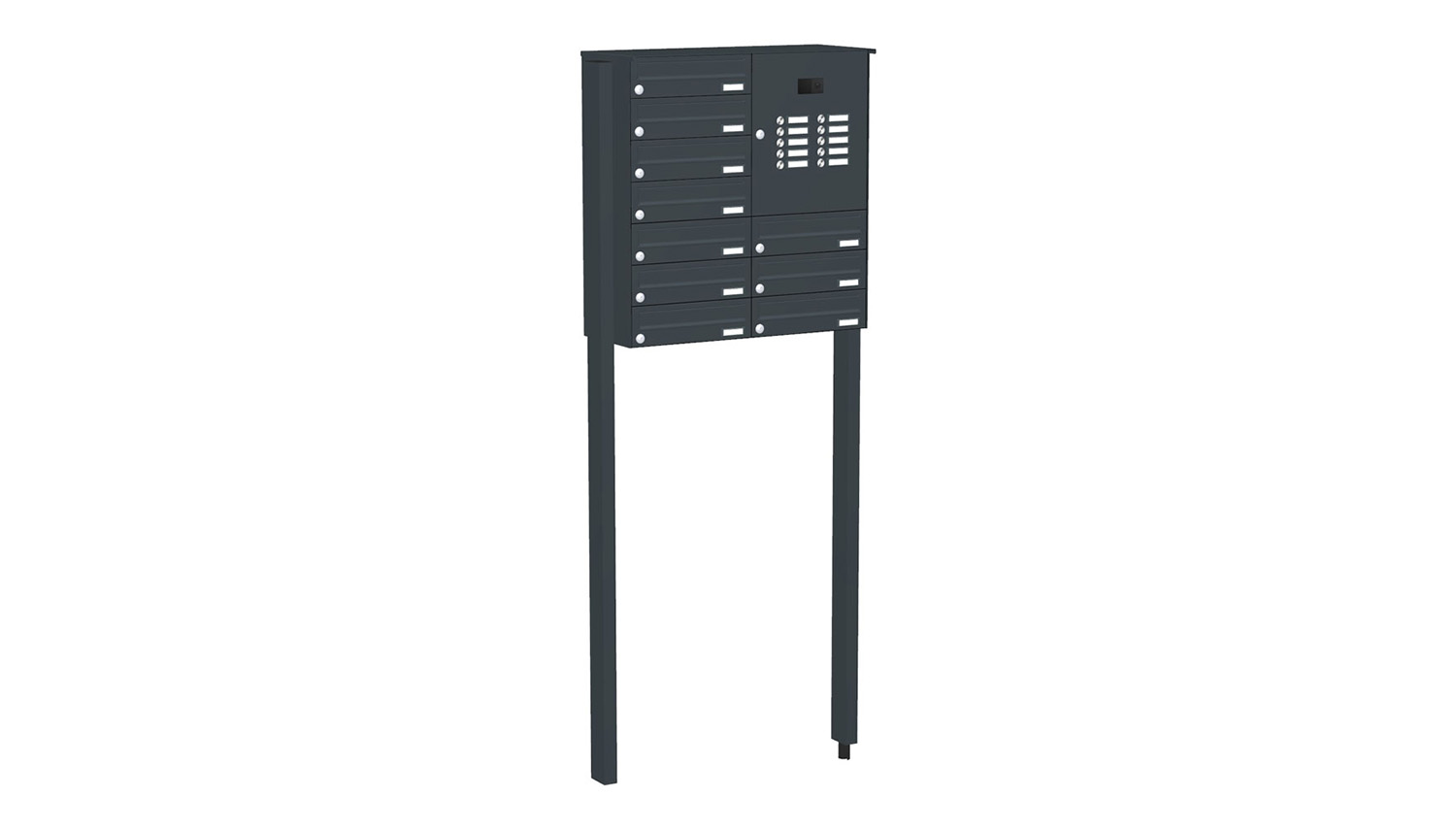 Briefkastenanlage | Freistehend | 10-fach | Waagerecht | Audio | Video | Farbe