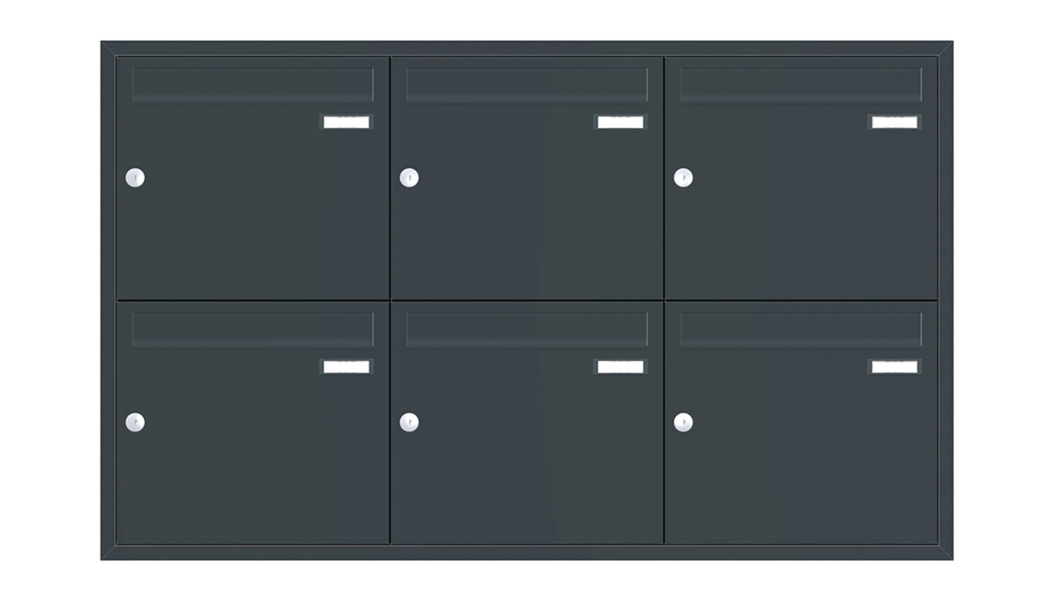 Briefkastenanlage | Unterputz | 6-fach | Senkrecht | Farbe