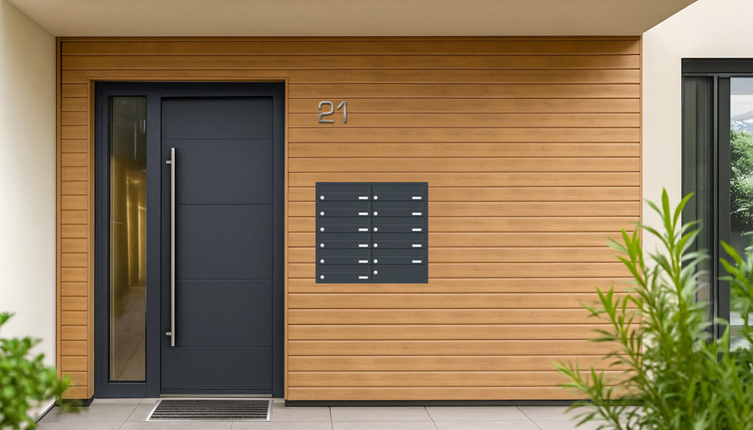 Briefkastenanlage | Unterputz | 11-fach | Waagerecht | Farbe