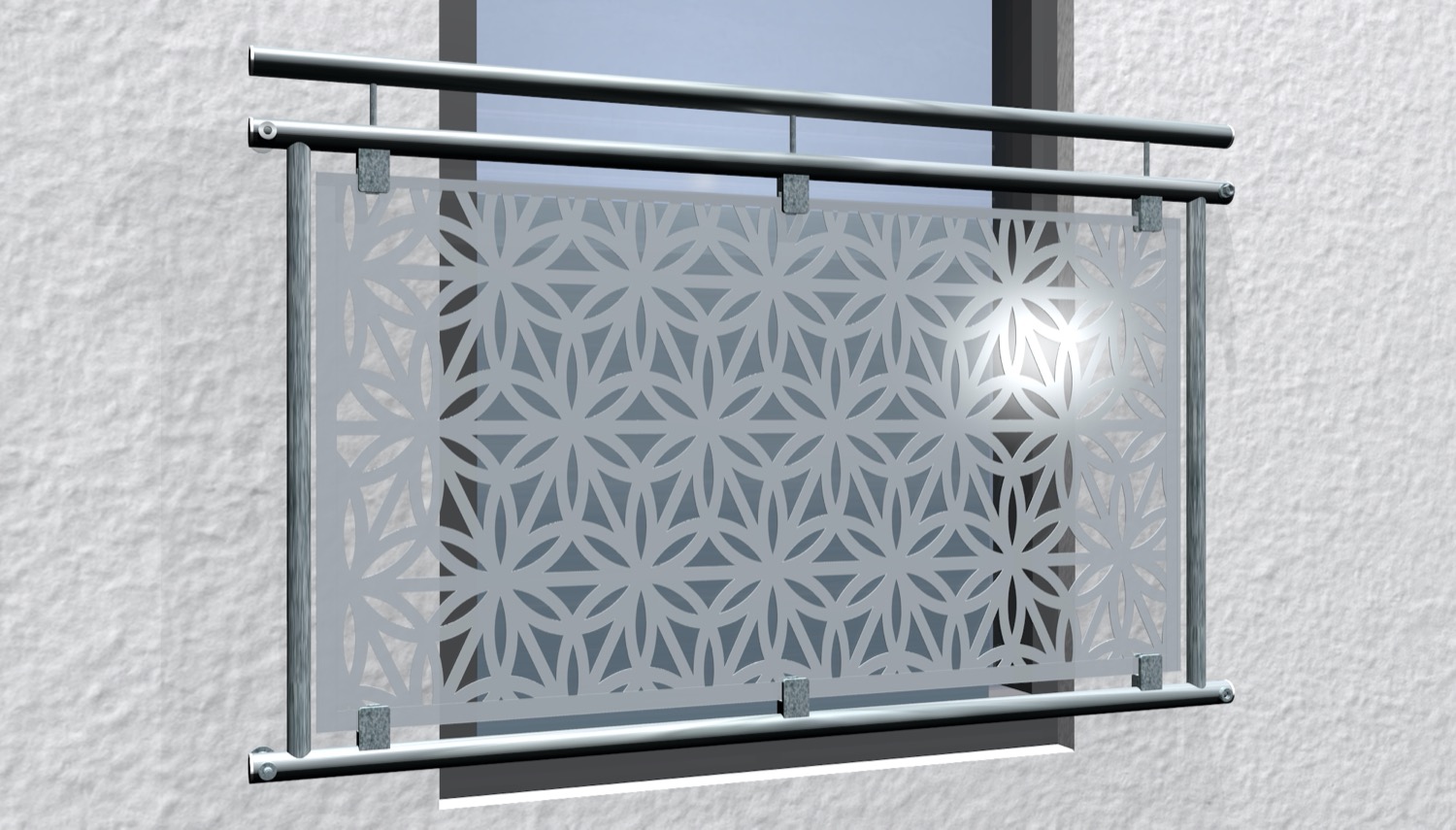 Französischer Balkon verzinkt Designglas BT