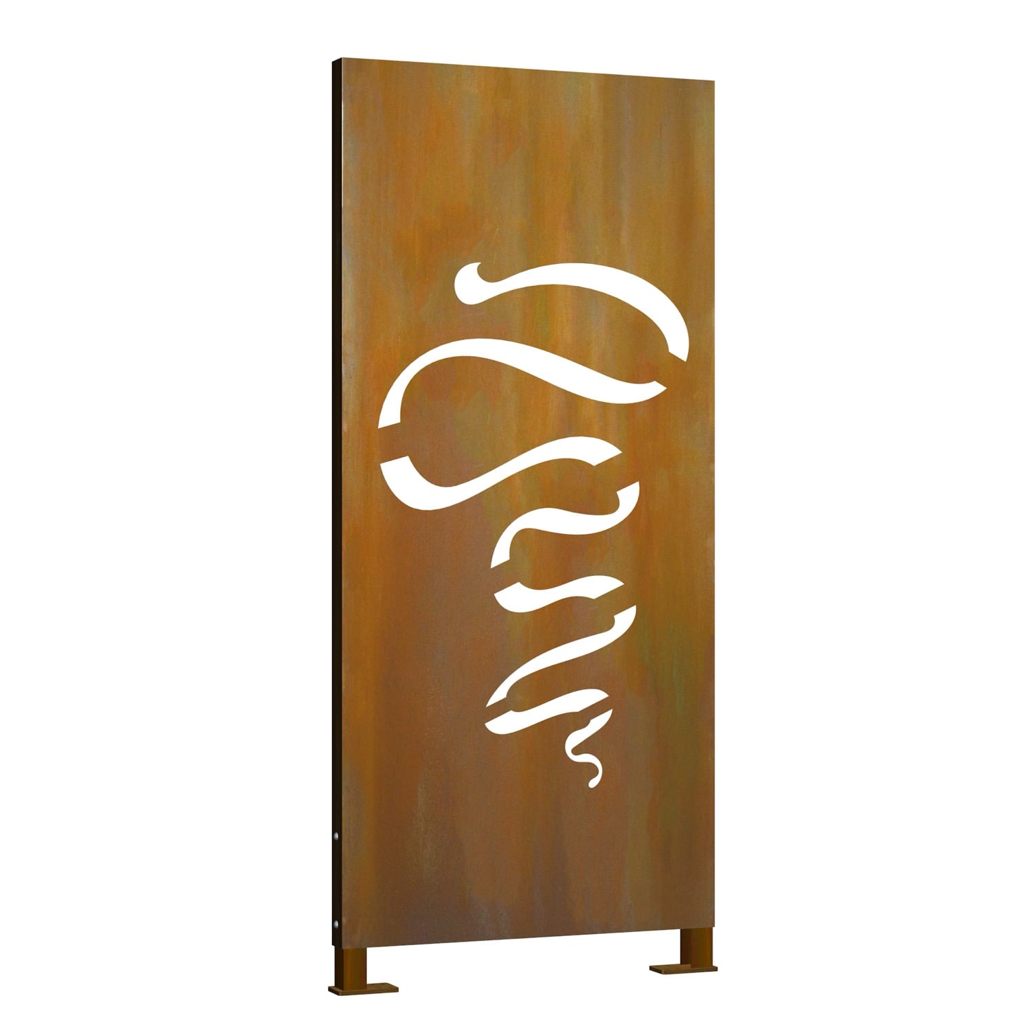 Sichtschutz Cortenstahl Stele Flatterband