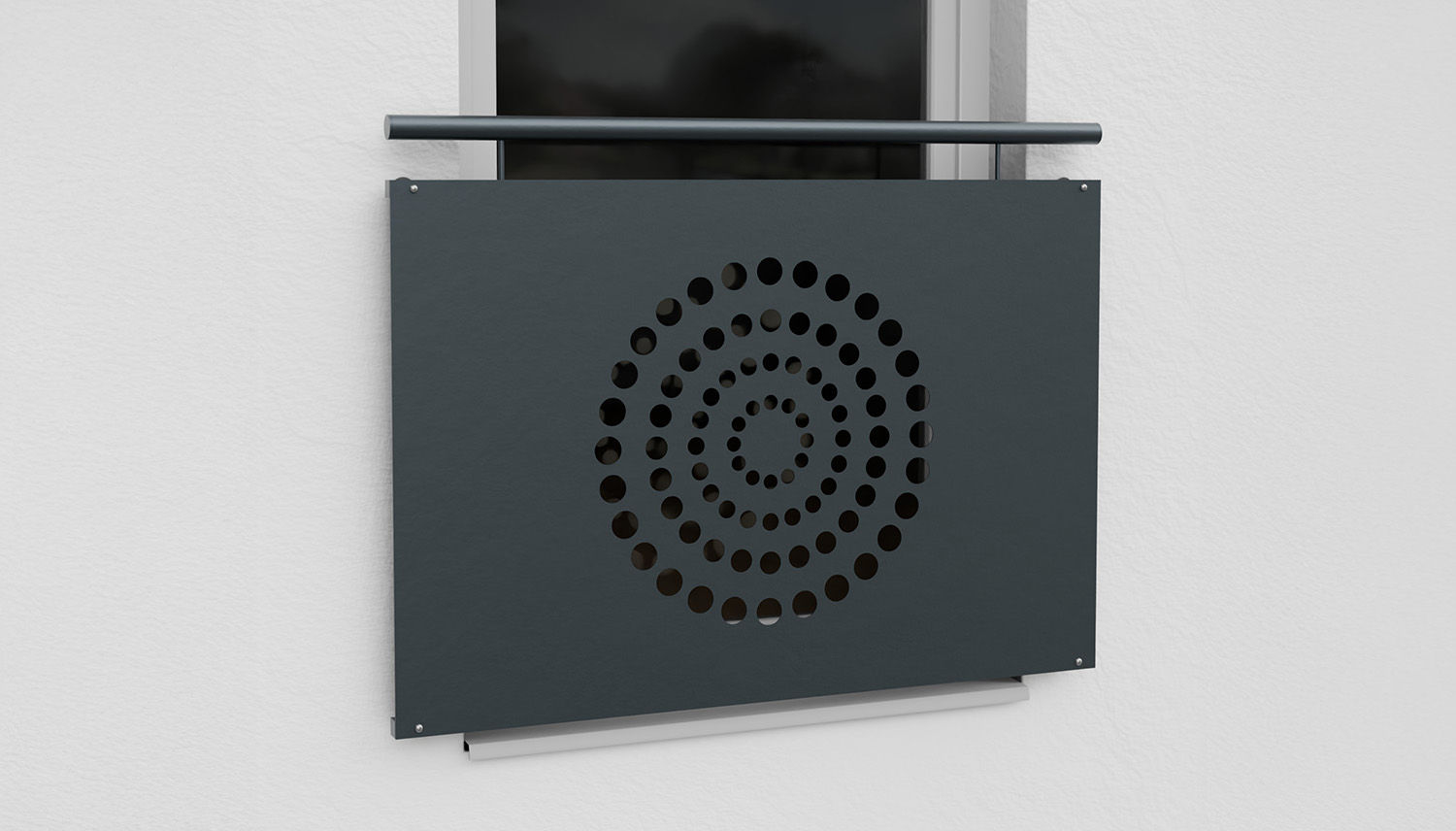 Französischer Balkon verzinkt Designblech Kreisringe