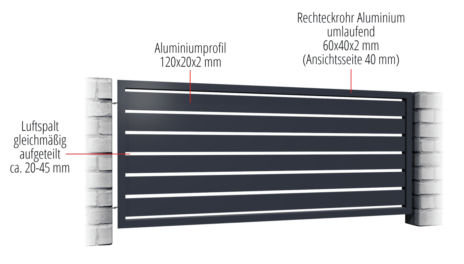 Sichtschutzzaun Alu, GE