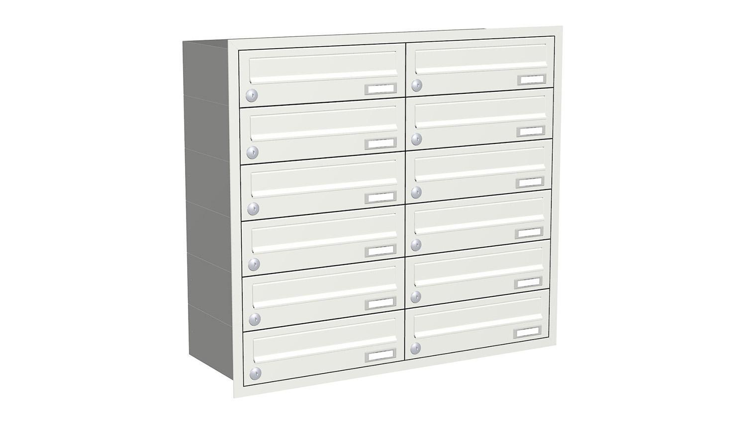 Briefkastenanlage | Unterputz | 12-fach | Waagerecht | Farbe