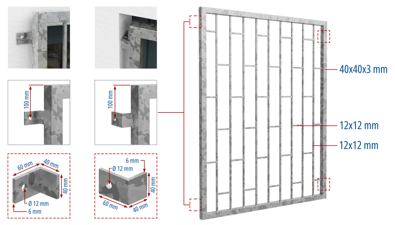 Fenstergitter verzinkt Leiter