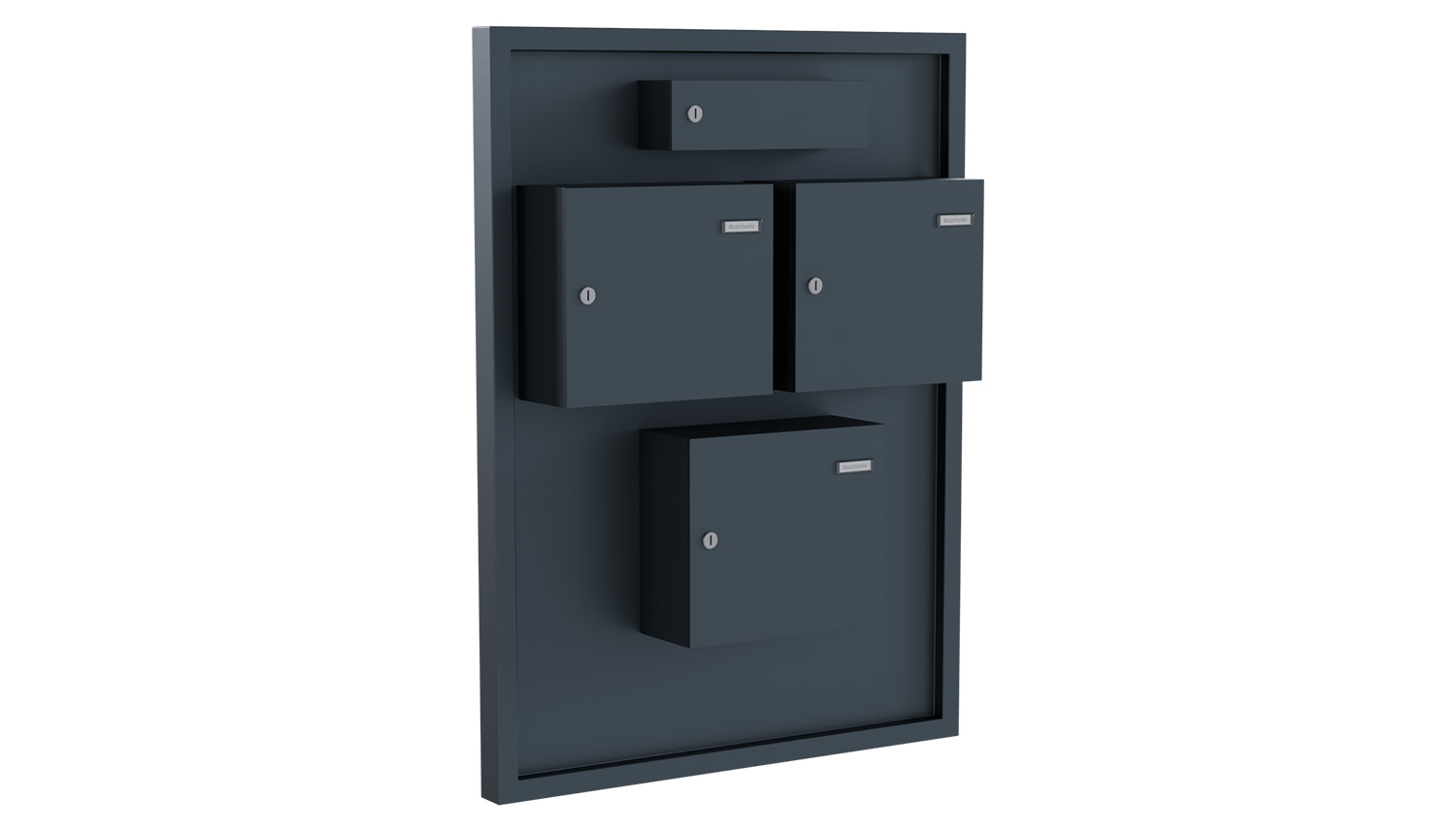 Standbriefkasten Aluminium mit 3 Briefkasten