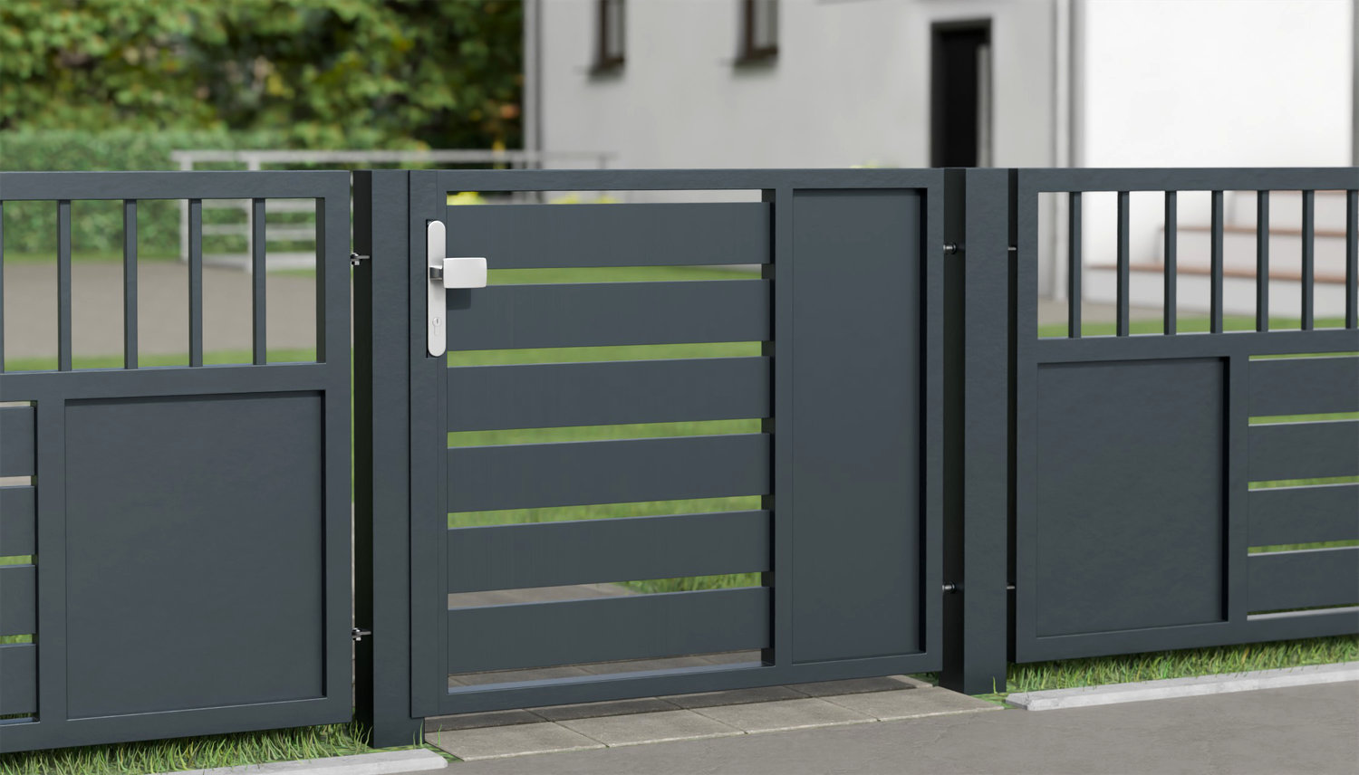 Gartentür Alu 1-flügelig Sichtschutz KSB, GE