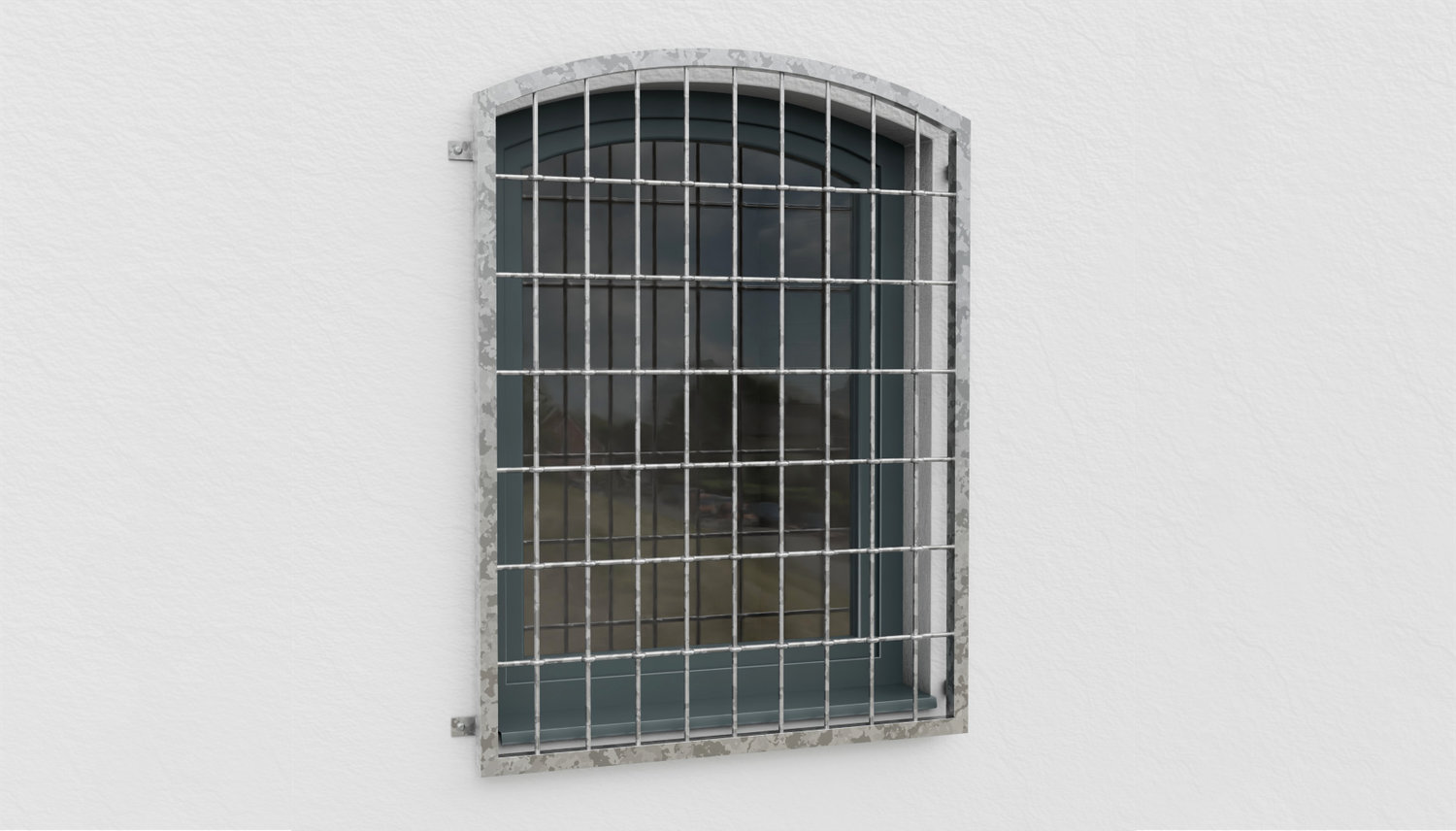 Fenstergitter verzinkt Rundstab Oberbogen 