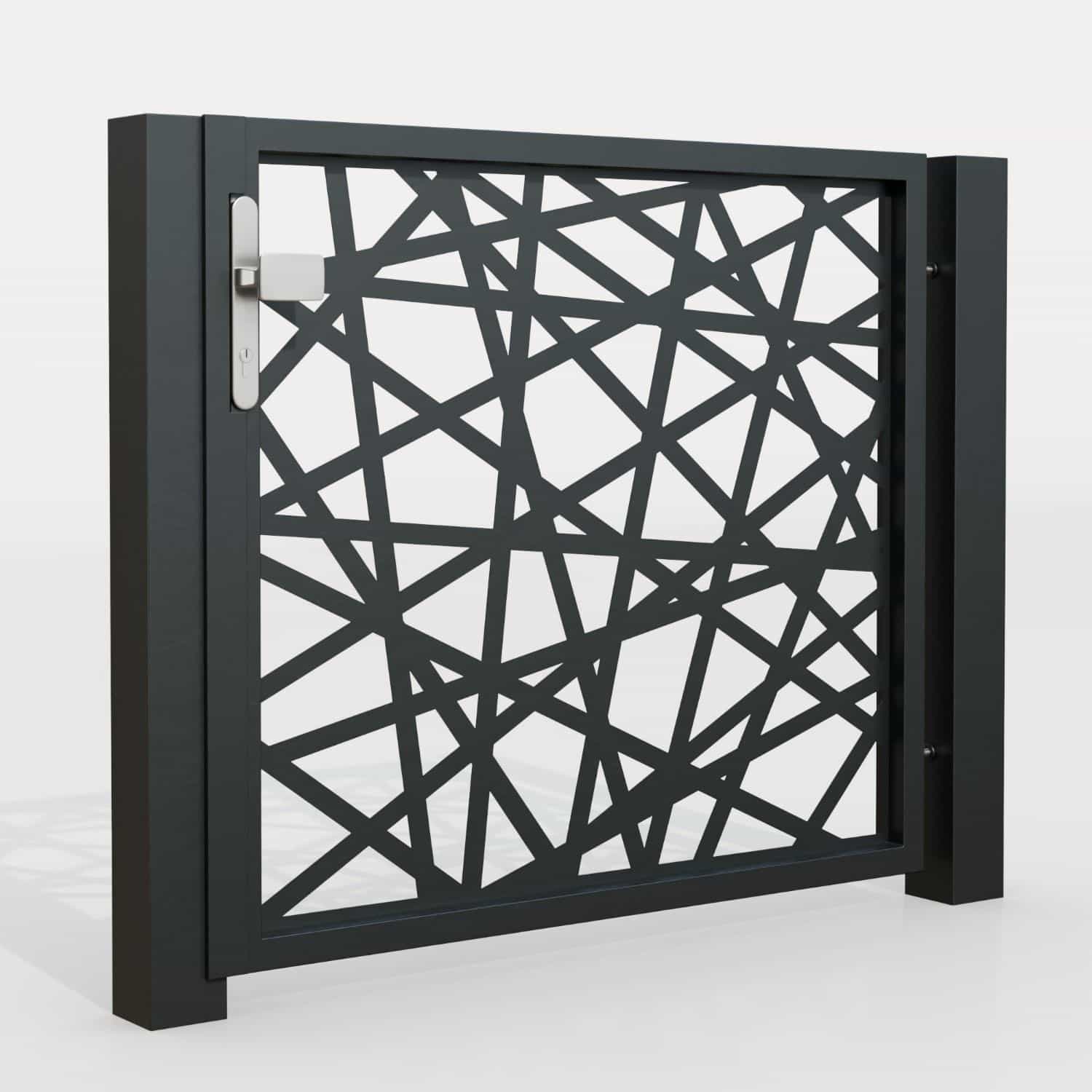 Gartentür Alu 1-flügelig Laserschnitt Design AB 1