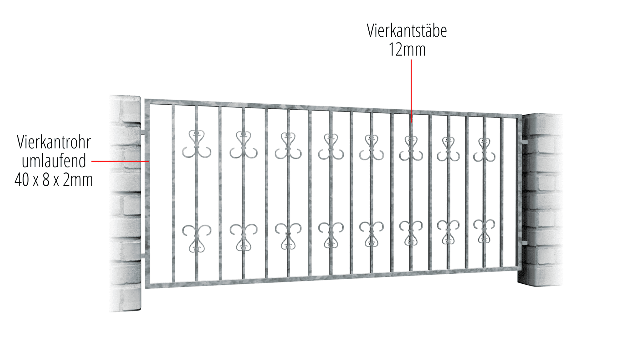 Gartenzaun verzinkt Schnörkel 2, GE