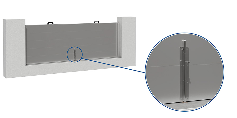 Mobile Wasserschutzwand Aluminium Sicherungsriegel