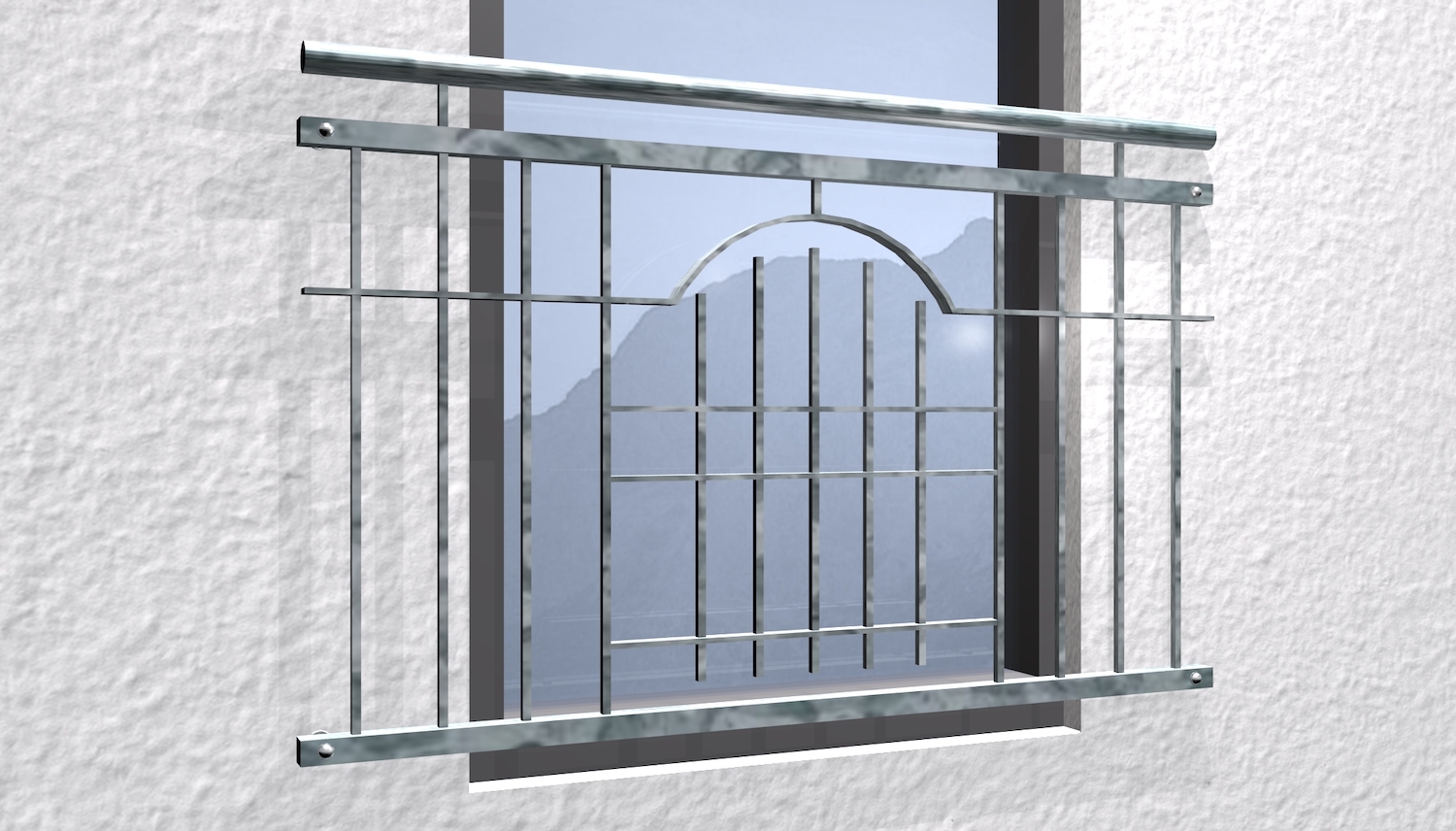 Französischer Balkon verzinkt Modern III Ornament 