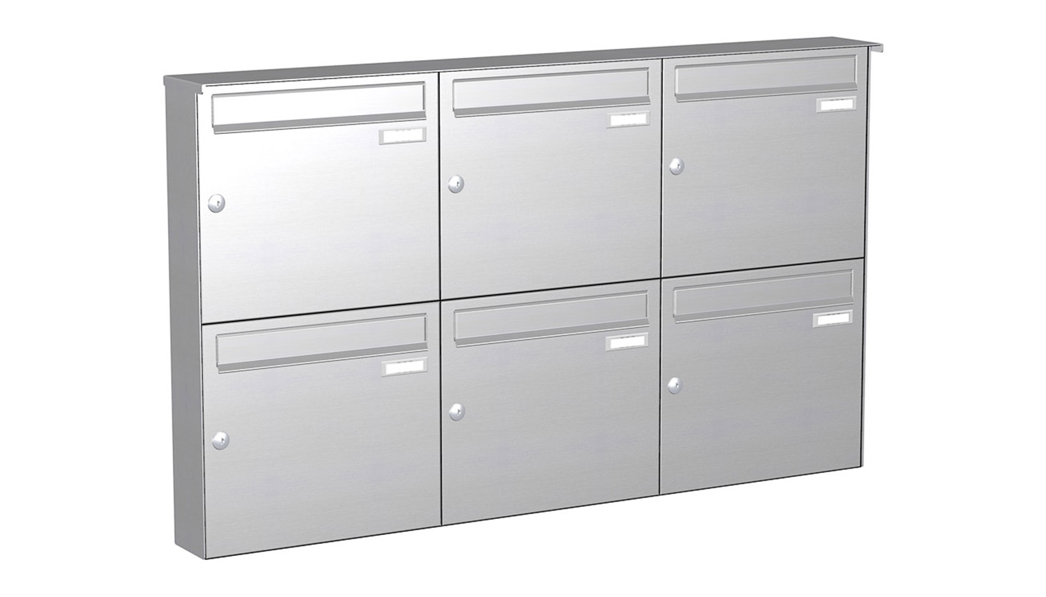 Briefkastenanlage | Aufputz | 6-fach | Senkrecht | Edelstahl