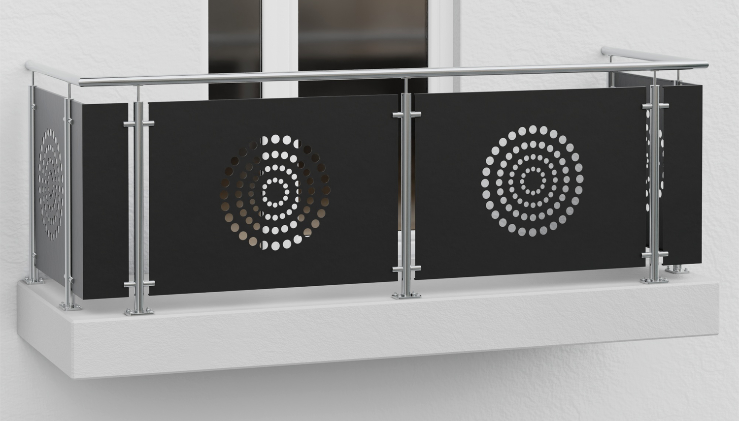 Balkongeländer Edelstahl Designblech KR