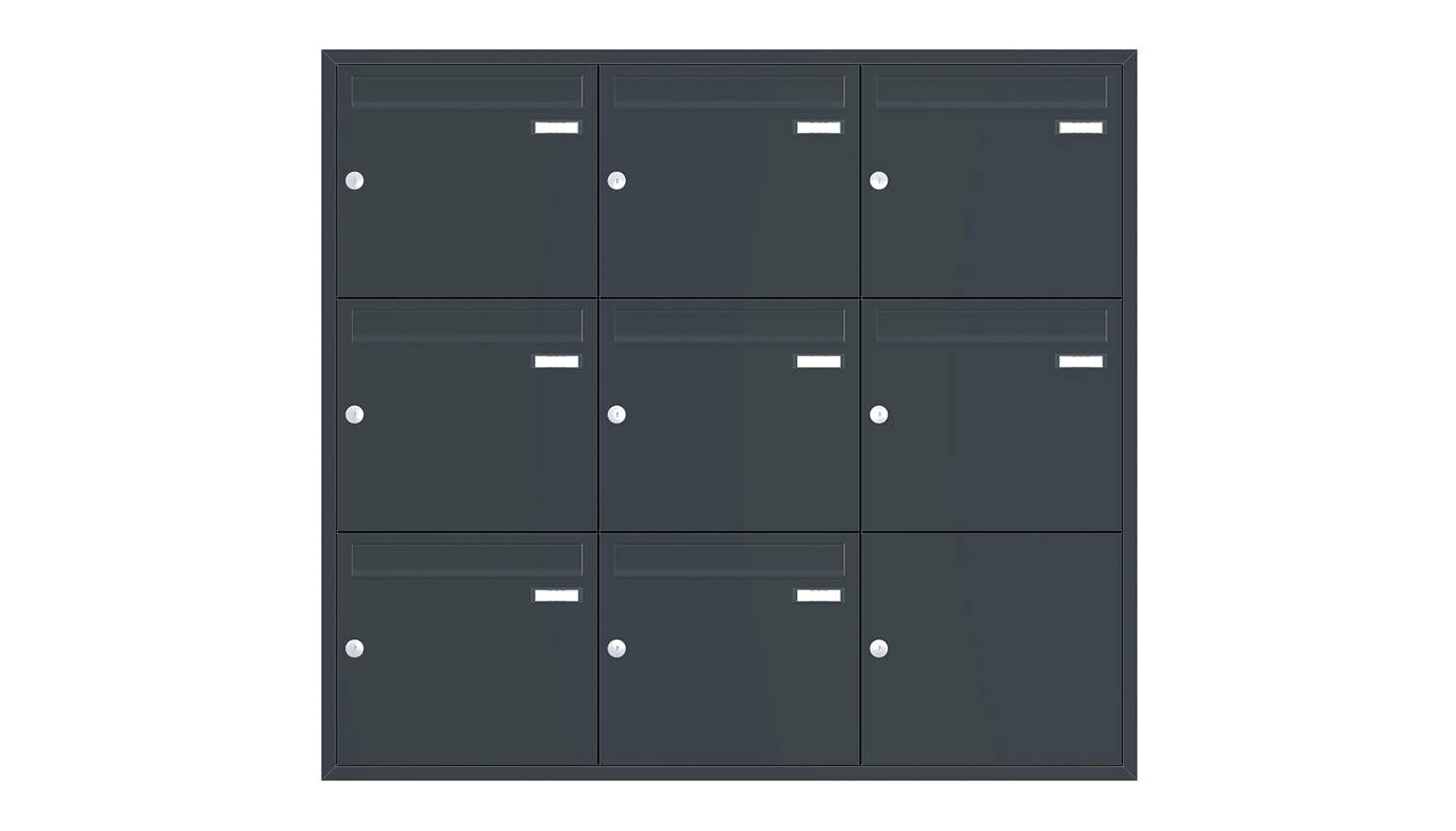 Briefkastenanlage | Unterputz | 8-fach | Senkrecht | Farbe