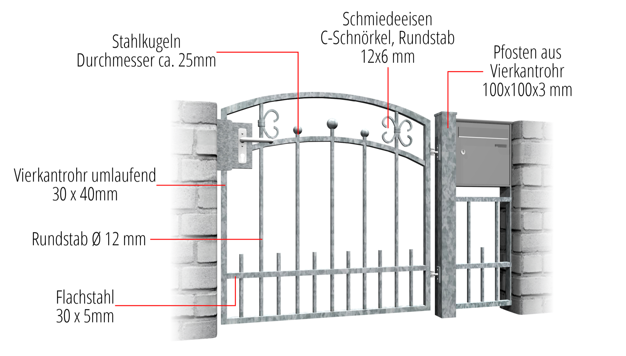 Gartentür verzinkt 1-flügelig Berlin, OB, BK