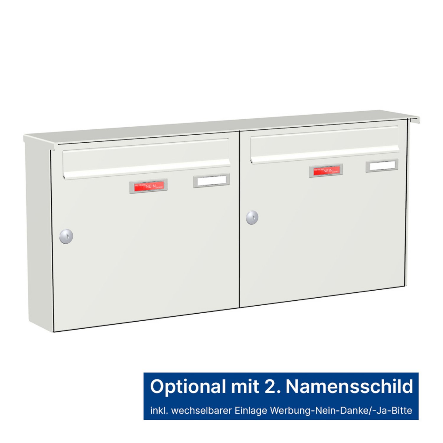 Briefkastenanlage | Aufputz | 2-fach | Senkrecht | Farbe