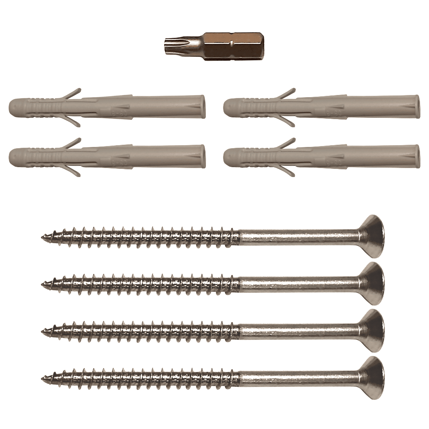 Montageset Edelstahl Handlauf 6x80 mm