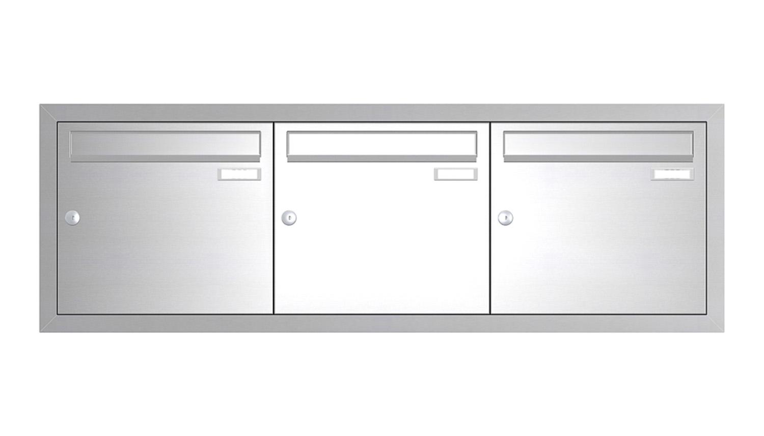Briefkastenanlage | Unterputz | 3-fach | Senkrecht | Edelstahl