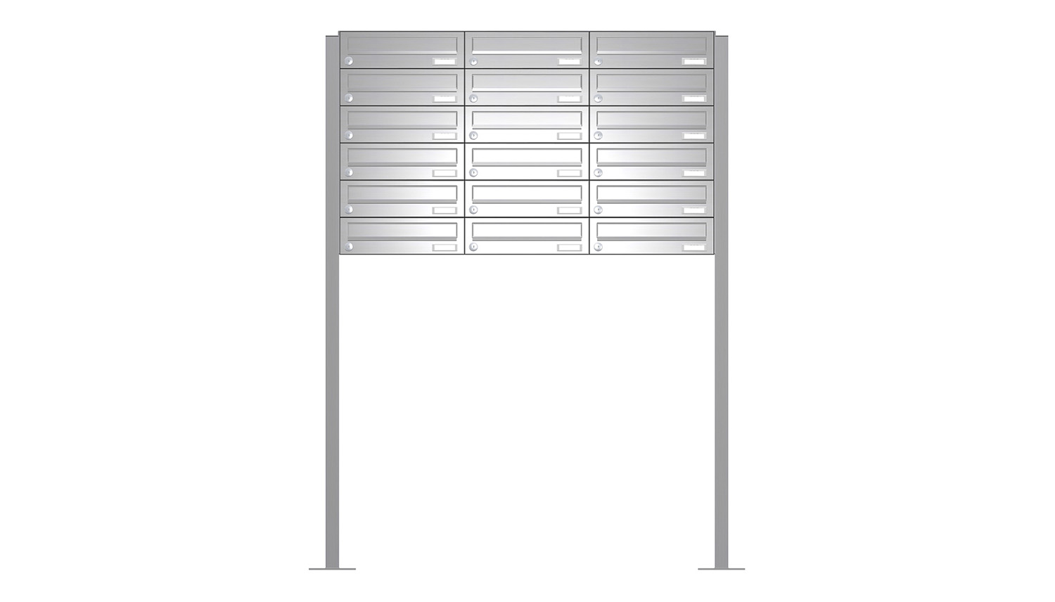 Briefkastenanlage | Freistehend | 18-fach | Waagerecht | Edelstahl