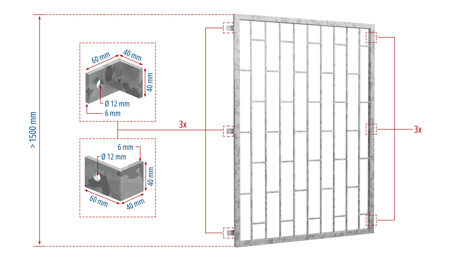 Fenstergitter verzinkt Leiter