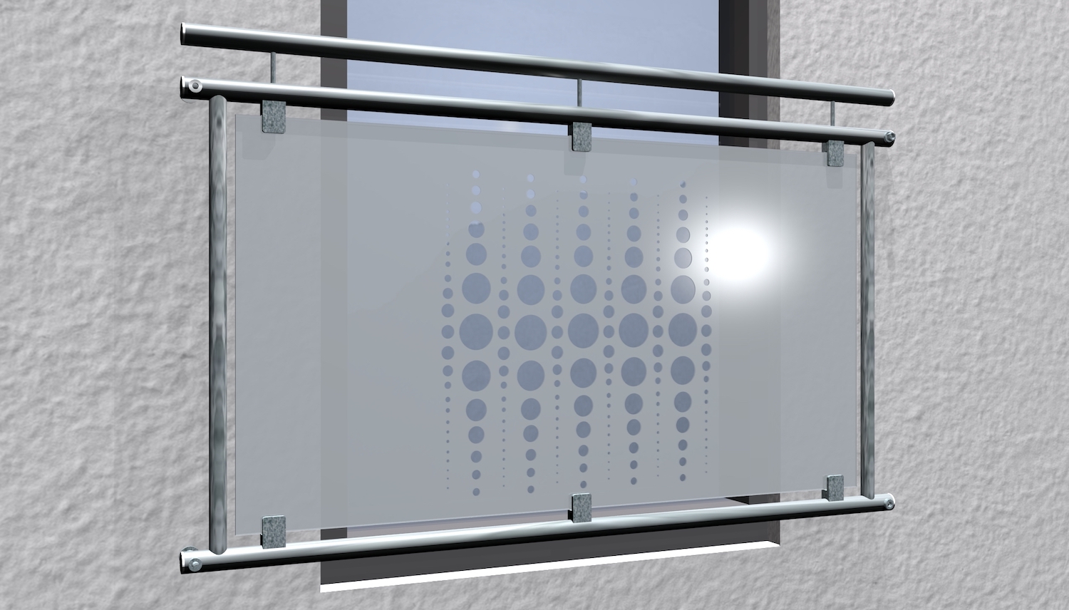 Französischer Balkon verzinkt Designglas PE