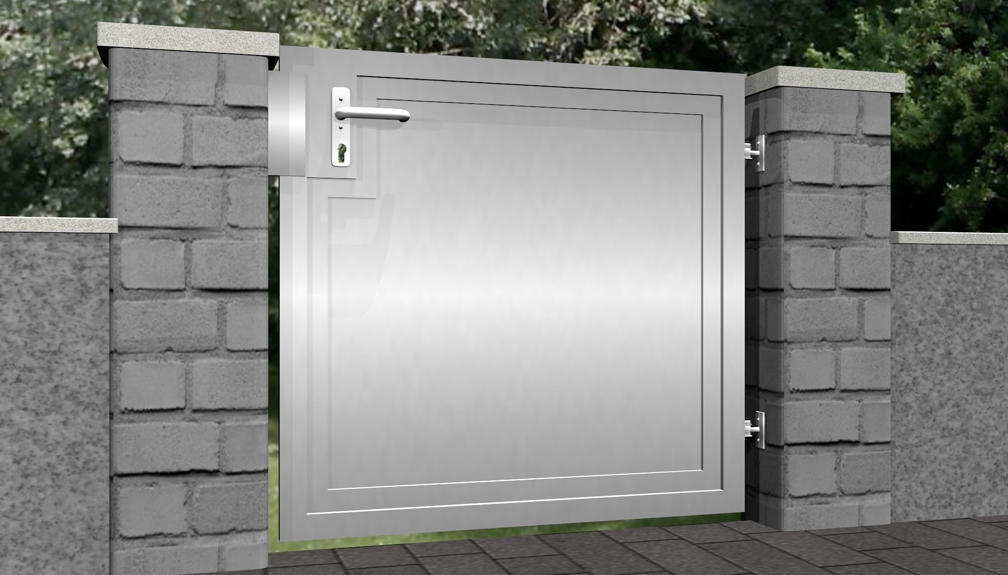 Gartentür Edelstahl 1-flg "Sichtschutz" blickdicht | metallbau