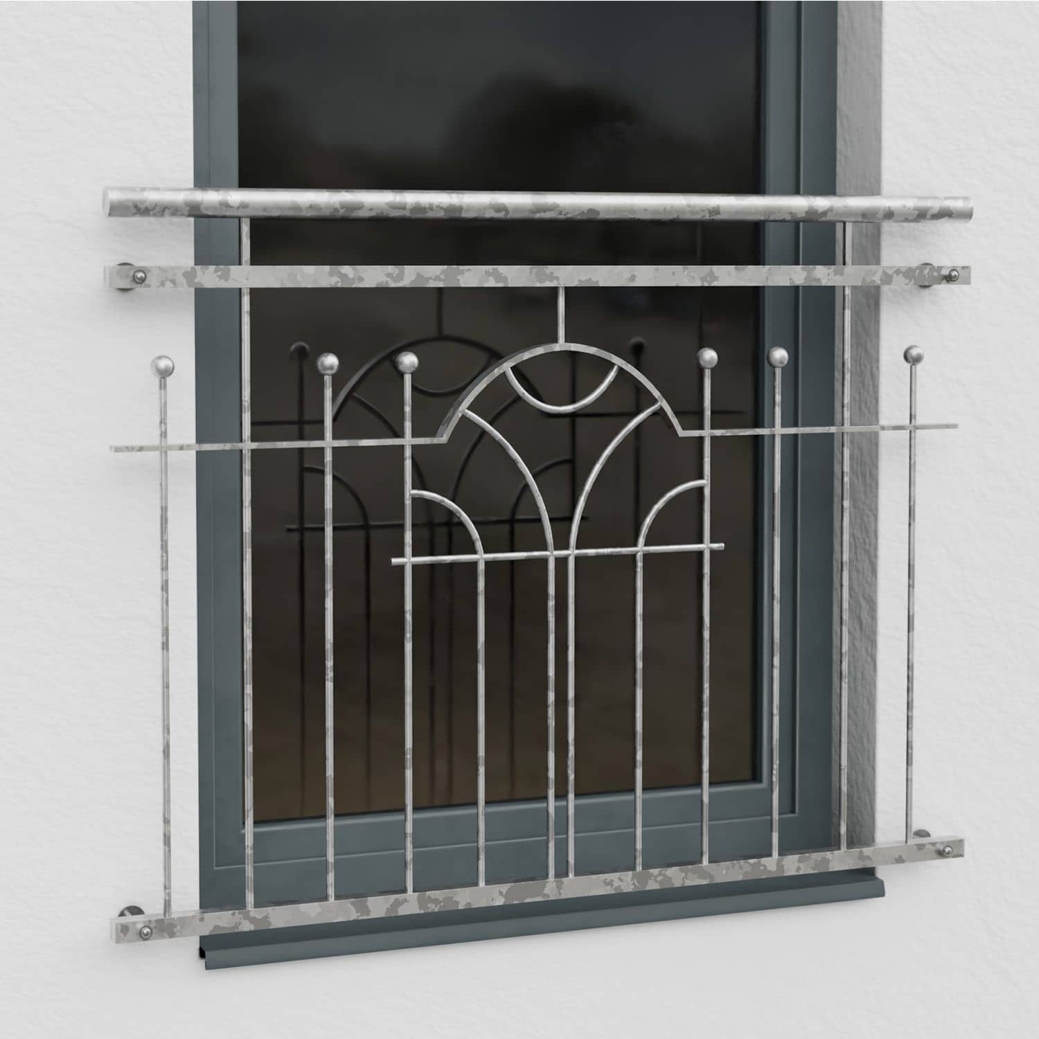 Französischer Balkon verzinkt Modern II Ornament 