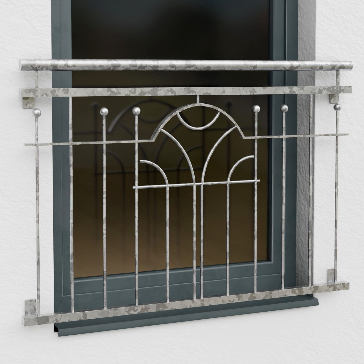 Französischer Balkon verzinkt Modern II Ornament 
