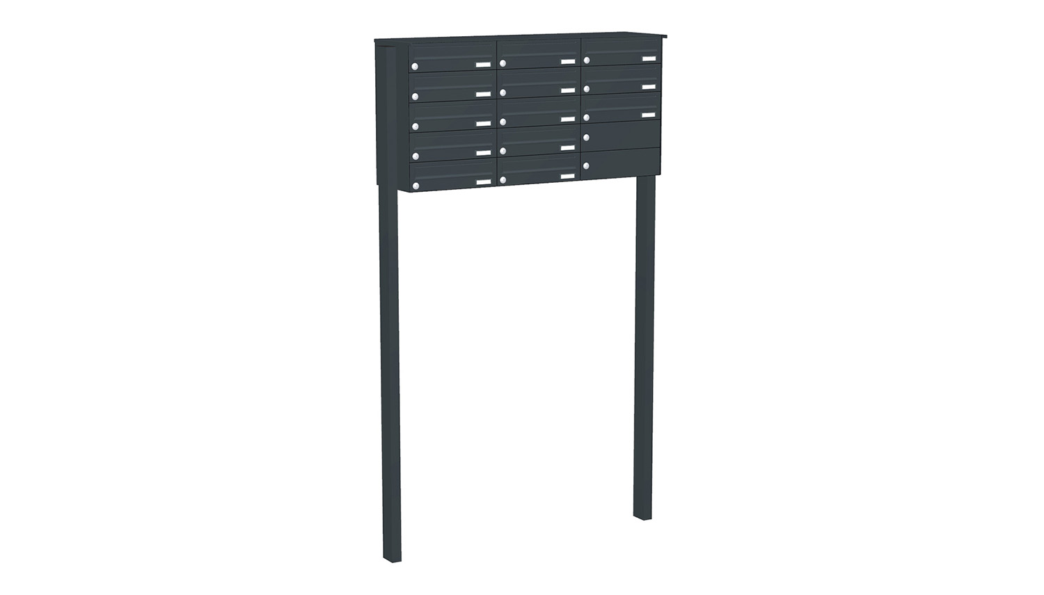 Briefkastenanlage | Freistehend | 13-fach | Waagerecht | Farbe