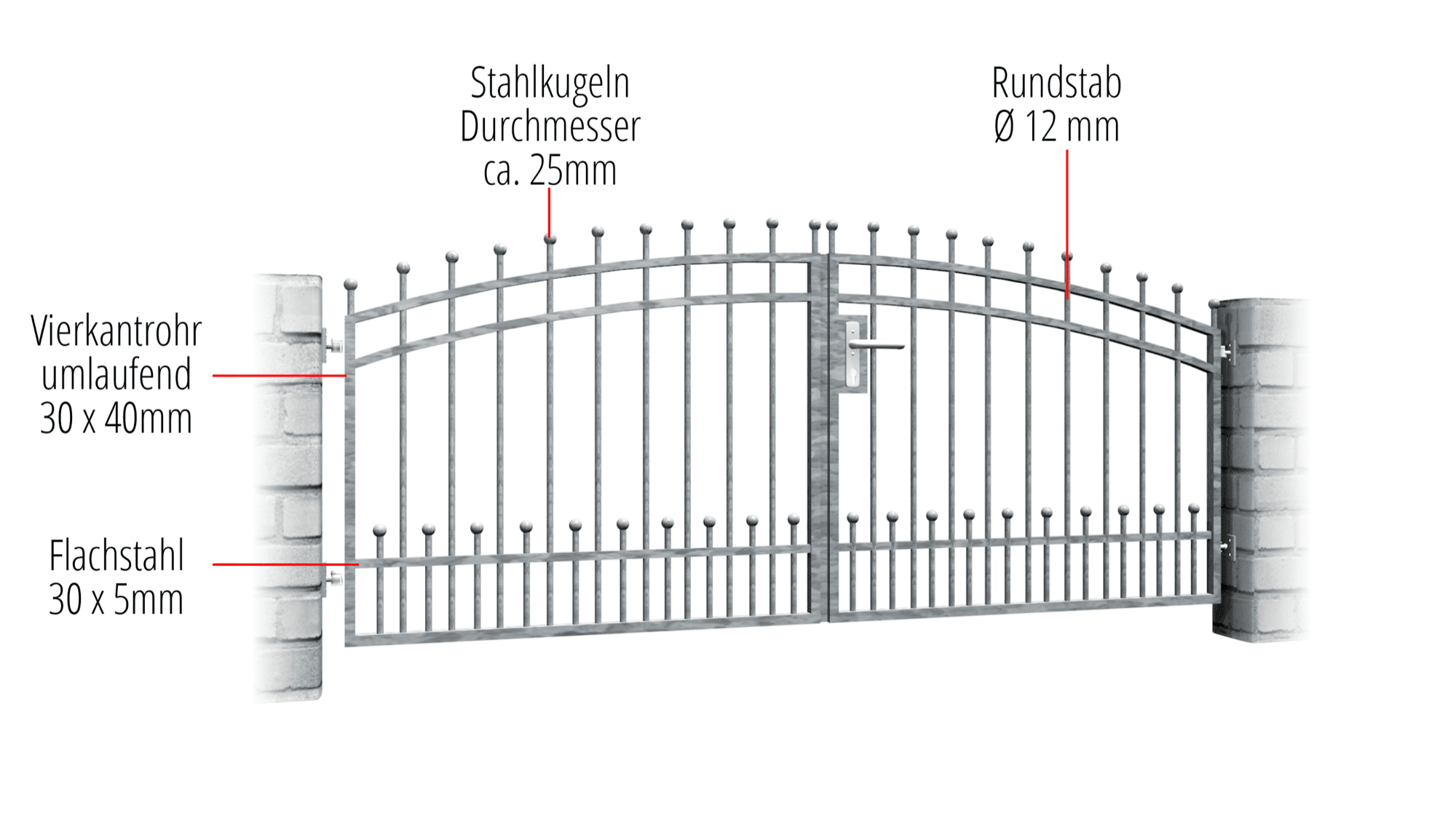 Gartentor verzinkt 2-flügelig Bonn, OB