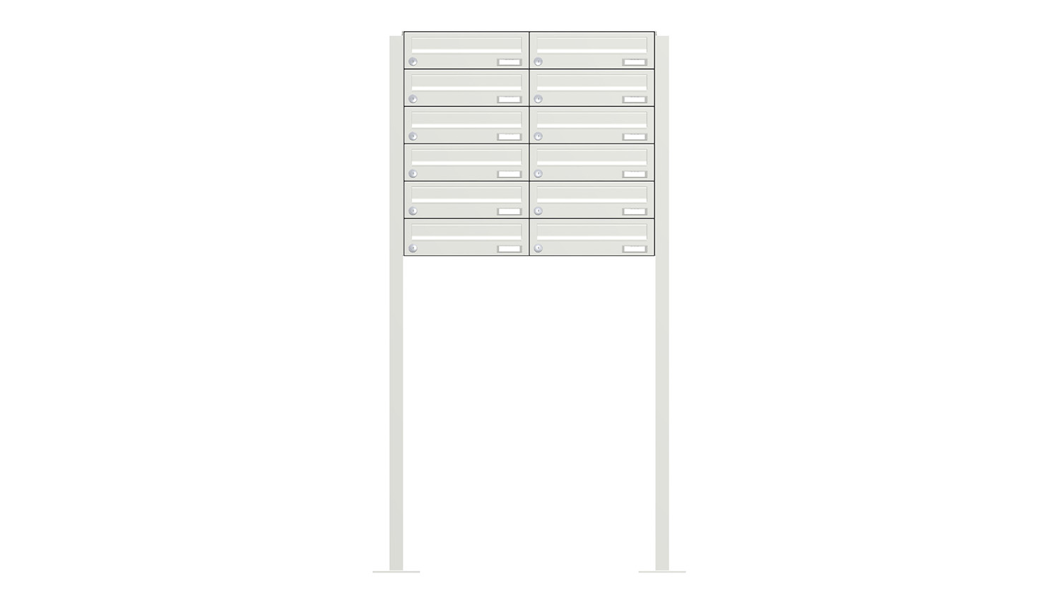 Briefkastenanlage | Freistehend | 12-fach | Waagerecht | Farbe