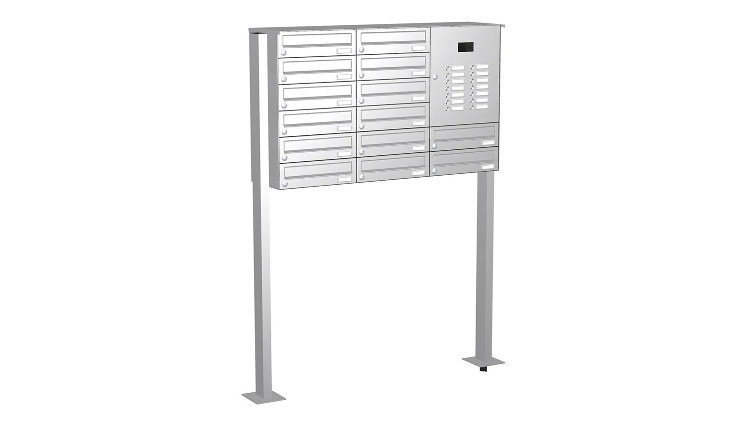 Briefkastenanlage | Freistehend | 14-fach | Waagerecht | Audio | Video | Edelstahl
