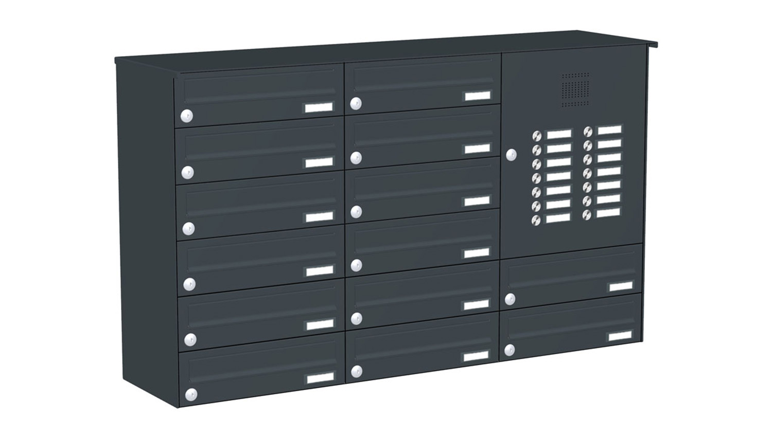 Briefkastenanlage | Aufputz | 14-fach | Waagerecht | Audio | Video | Farbe