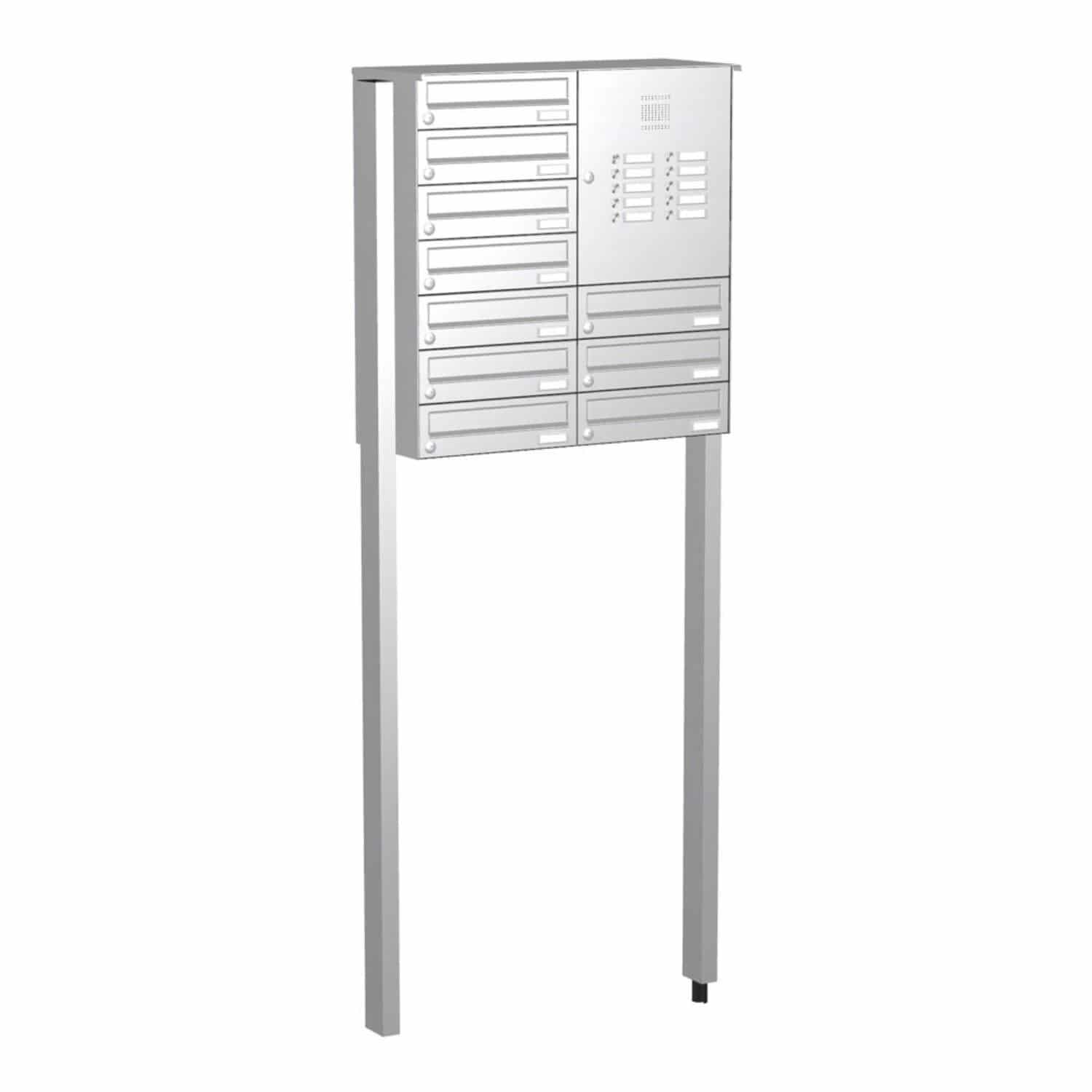 Briefkastenanlage | Freistehend | 10-fach | Waagerecht | Audio | Video | Edelstahl