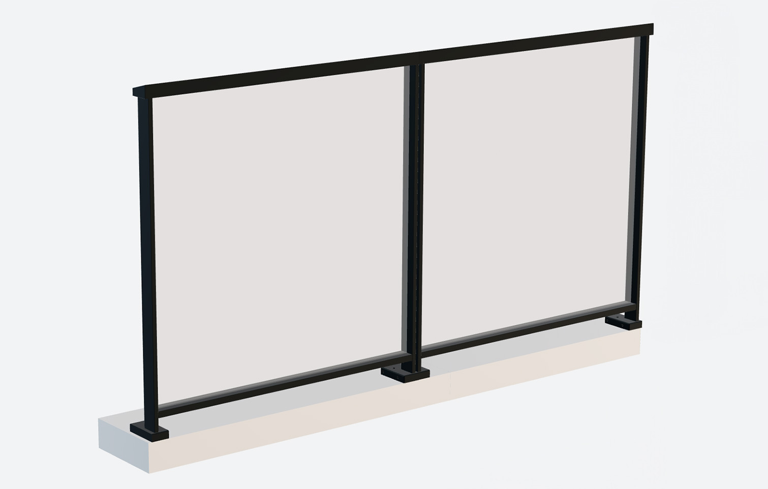 Balkongeländer Easy Alu mit Glasfüllung