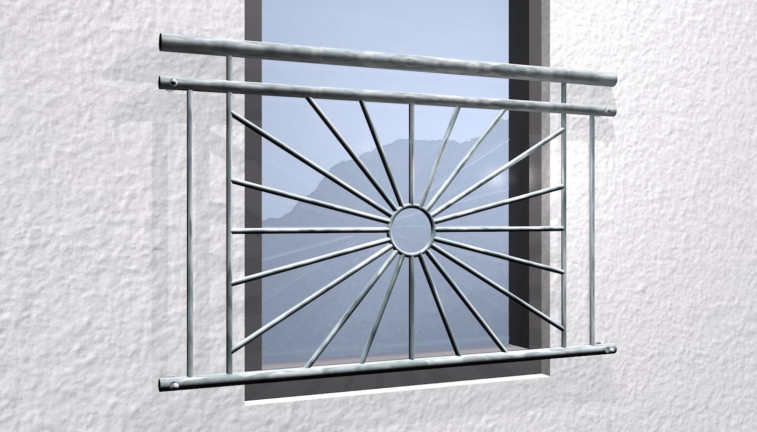 Französischer Balkon verzinkt Sonne Kreis 
