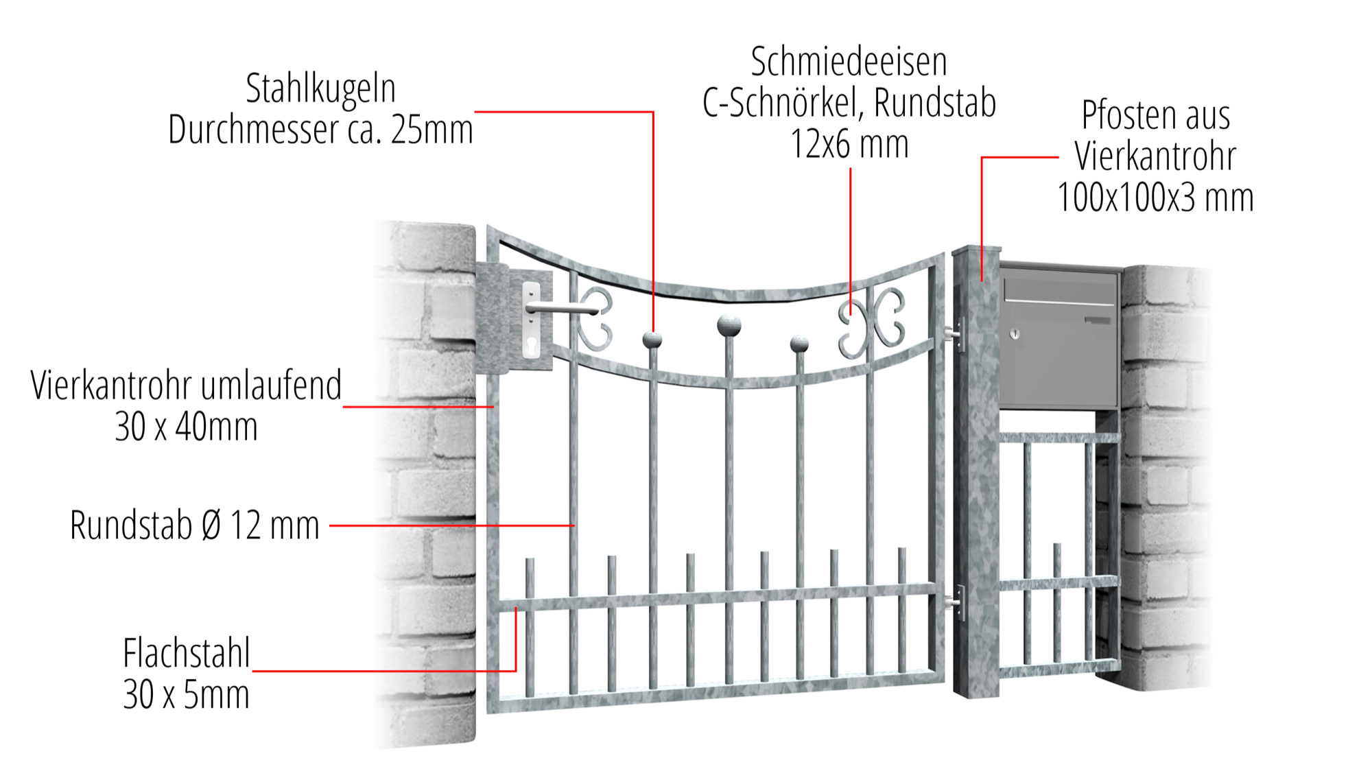 Gartentür verzinkt 1-flügelig Berlin, UB, BK