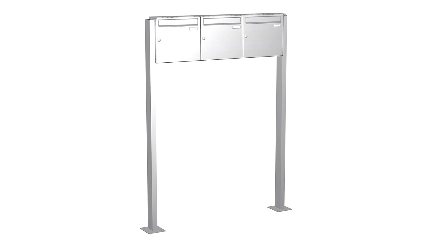 Briefkastenanlage | Freistehend | 3-fach | Senkrecht | Edelstahl