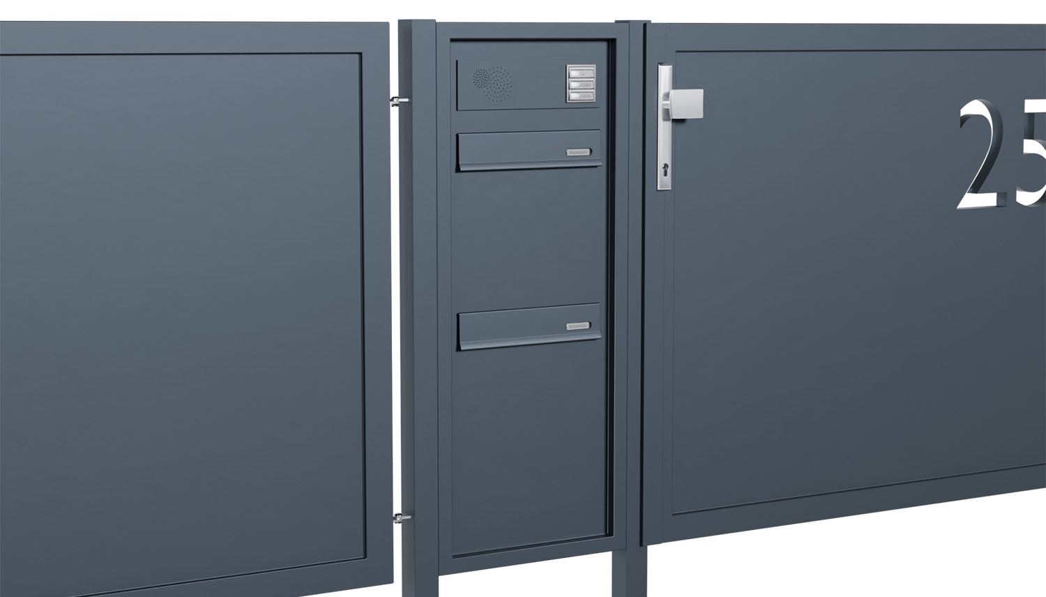 Standbriefkasten Aluminium mit 2 Briefkästen vertikal