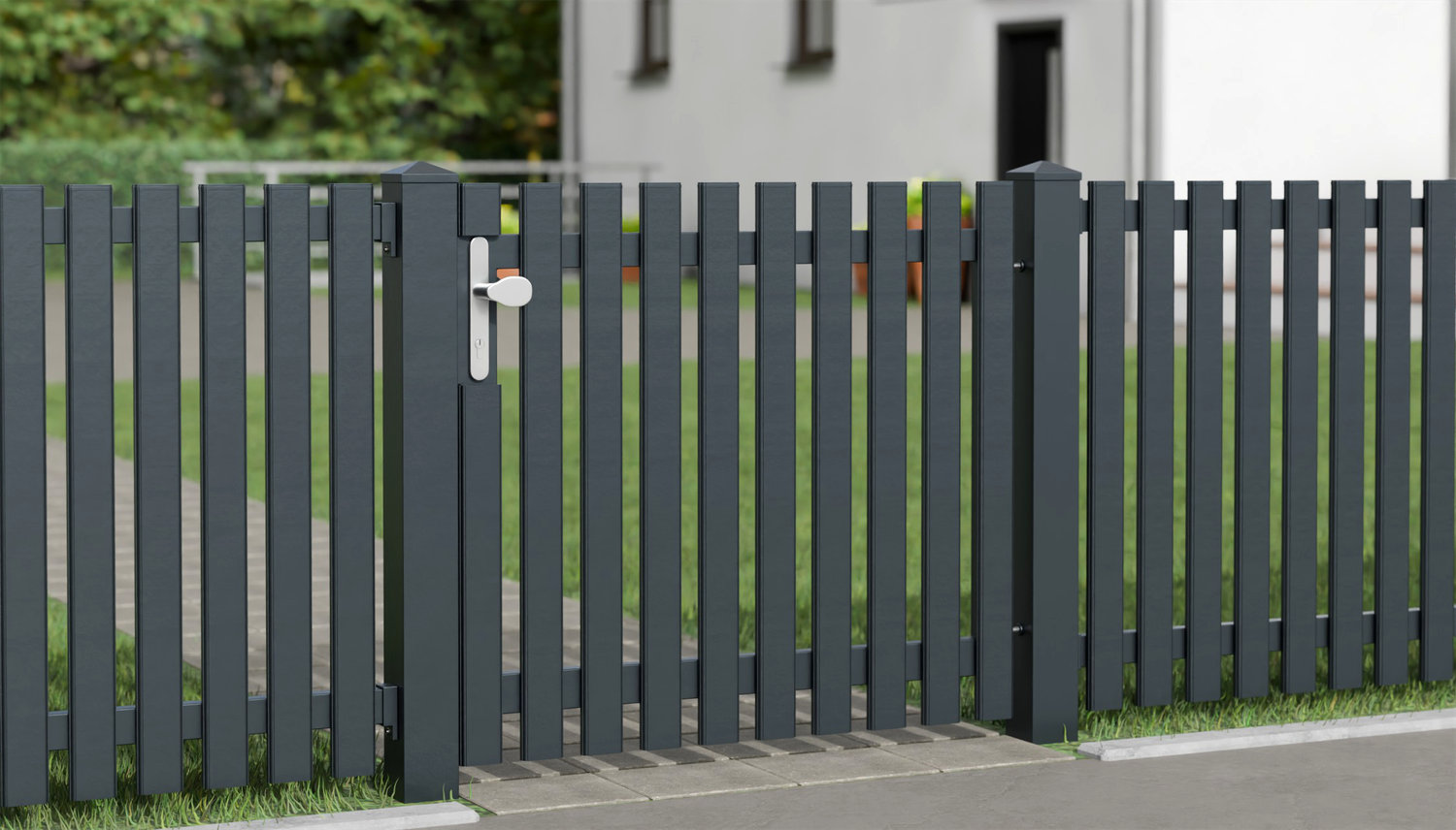 Gartentür Alu 1-flügelig Latten Modern, GE